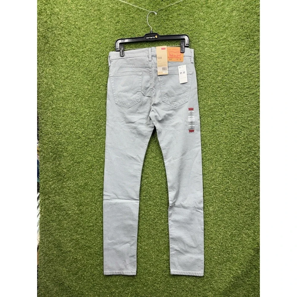 Levis 510 Jeans Mens 31x32 Skinny Stretch Light Wash Denim Casual Workwear NWT